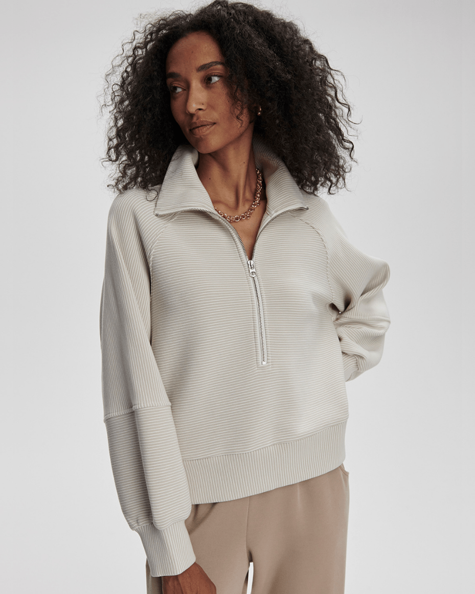 Varley Milano Half Zip Sweat 2.0 - VARLEY - Luxe Leopard