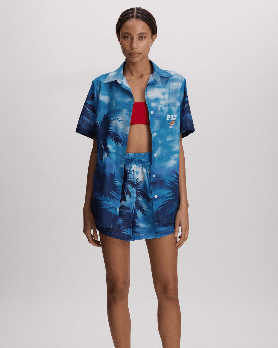 Polo Ralph Lauren Short Sleeve Shirt & Short Cover Up Set - POLO RALPH LAUREN - Luxe Leopard