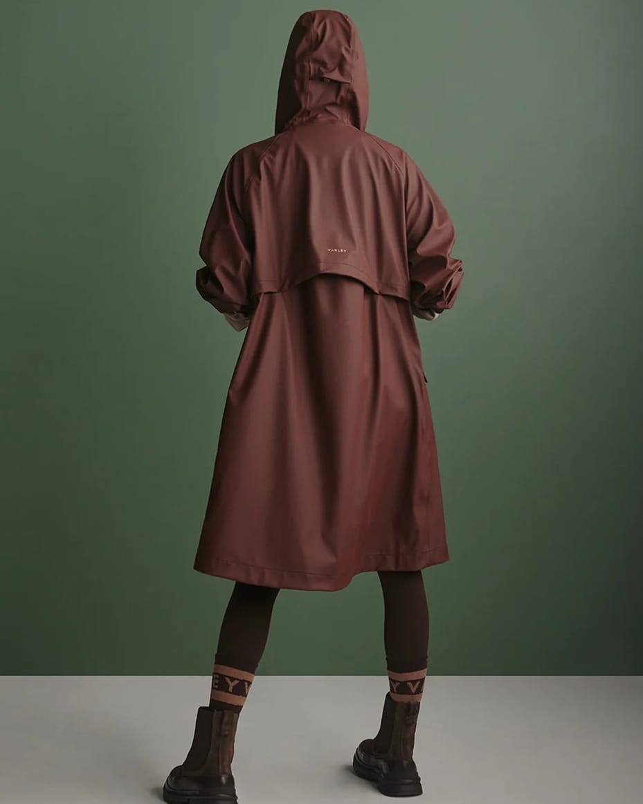 Varley Tovera Long Rain Jacket Deep Mahogany