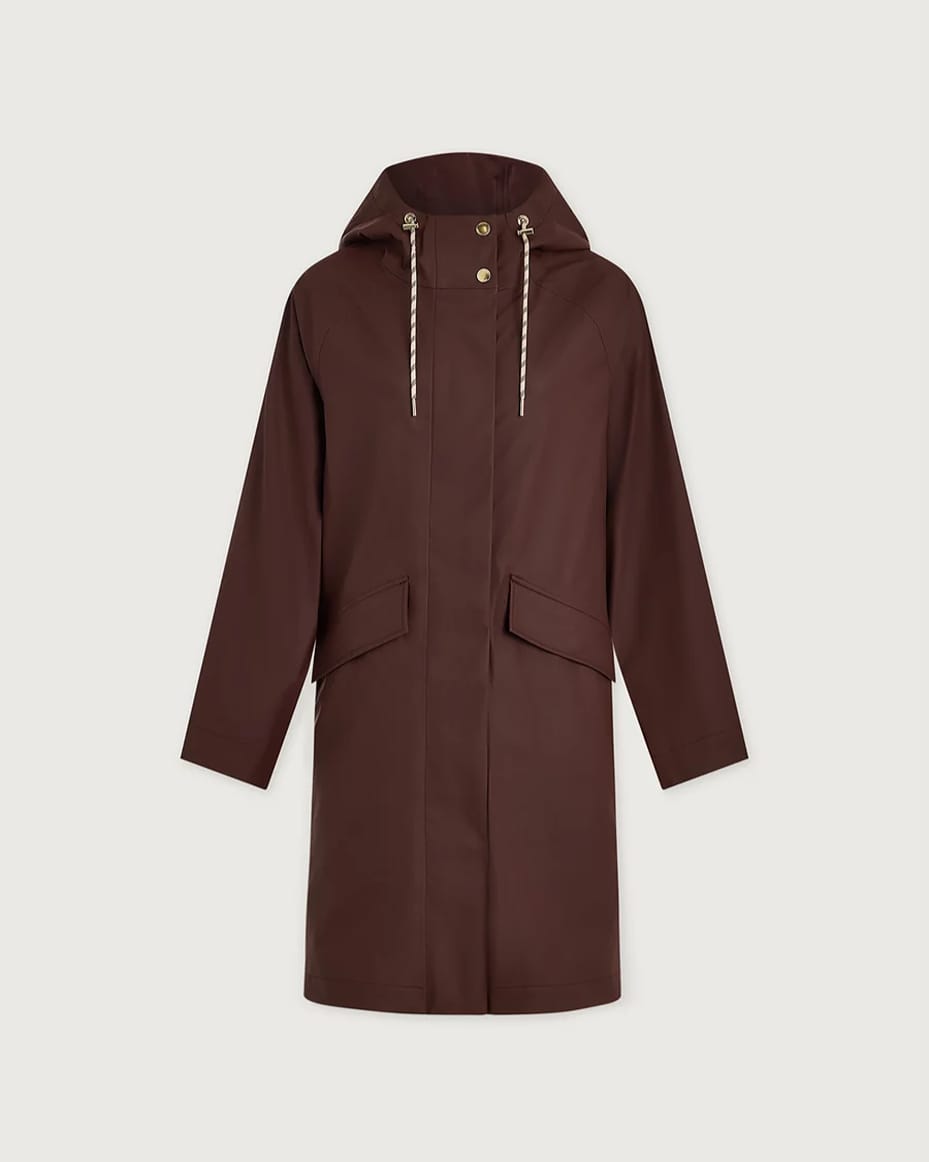 Varley Tovera Long Rain Jacket Deep Mahogany
