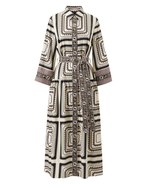 Emily Lovelock Agatha Long Sleeved Midi Shirt Dress