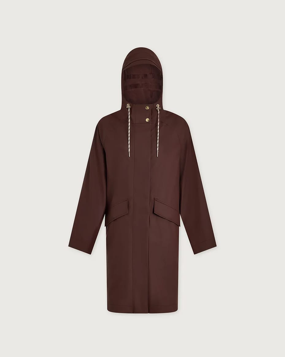 Varley Tovera Long Rain Jacket Deep Mahogany