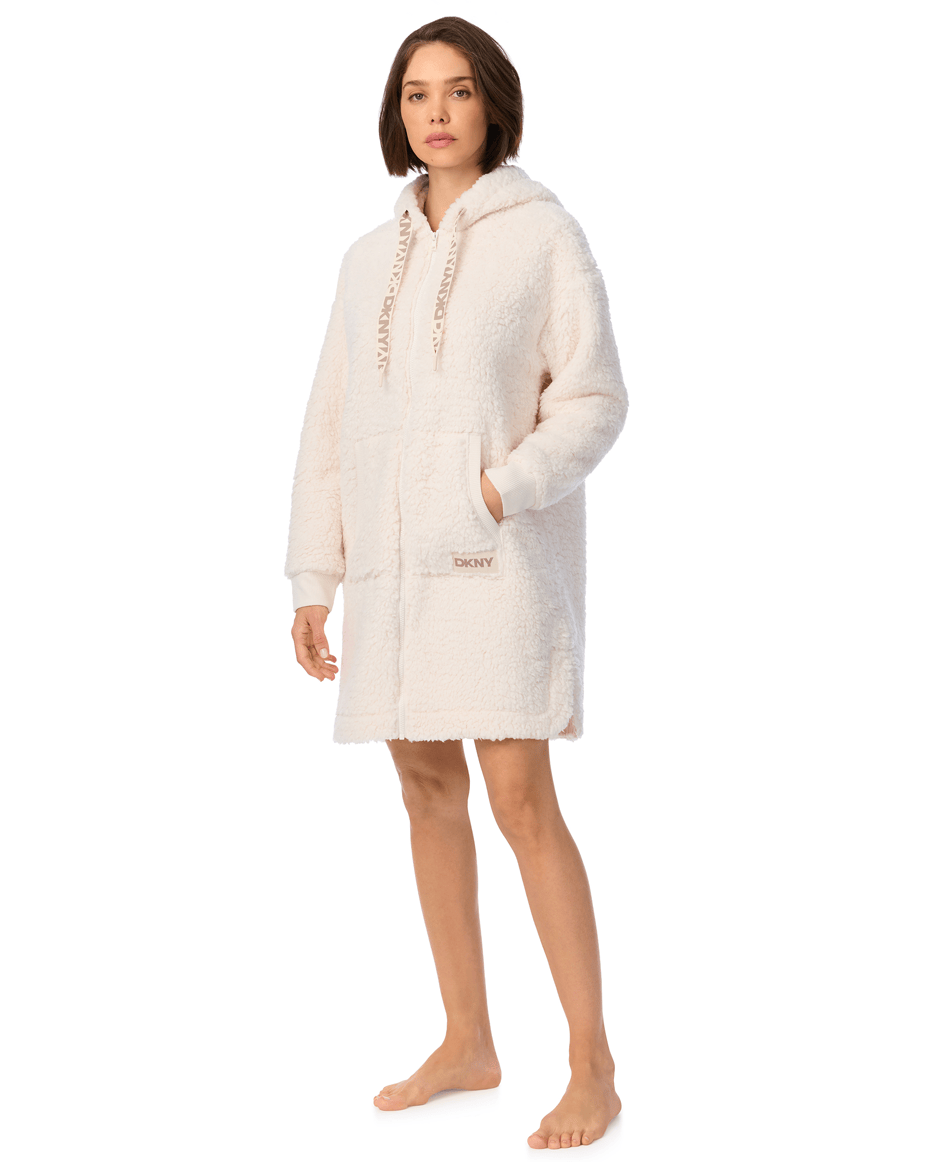 DKNY Long Sleeved Short Robe in Blonde