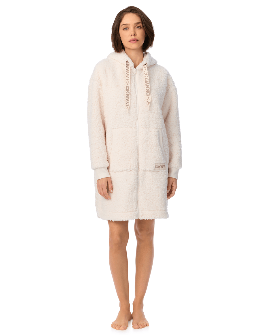 DKNY Long Sleeved Short Robe in Blonde