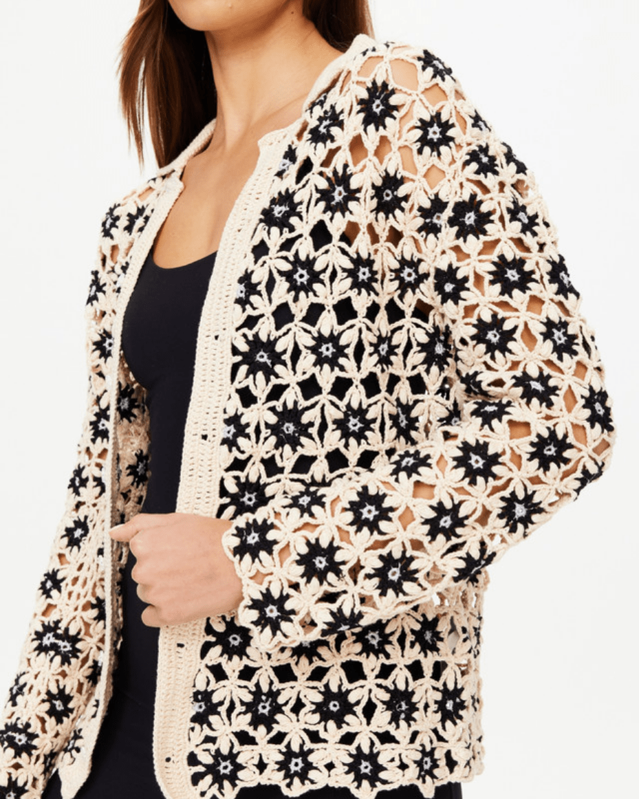 The UpSide Luminary Malia Crochet Shirt - THE UPSIDE - Luxe Leopard