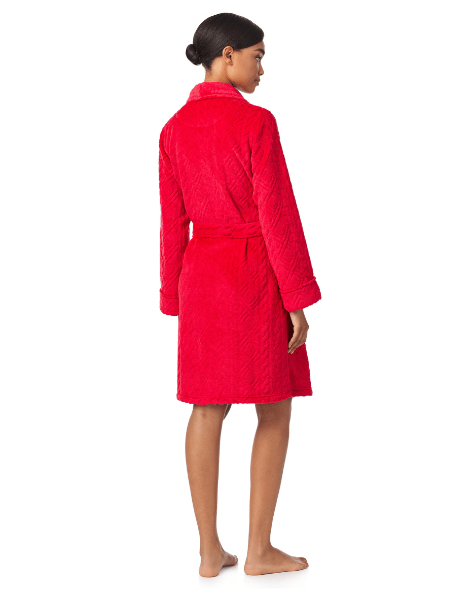 Ralph Lauren Long Sleeve Shawl Collar Short Robe - RALPH LAUREN - Luxe Leopard