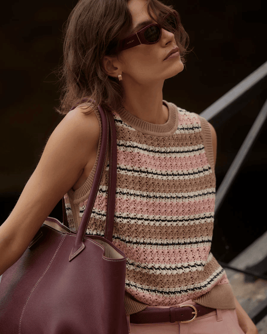 Varley Deeley Stripe Stitch Tank - VARLEY - Luxe Leopard