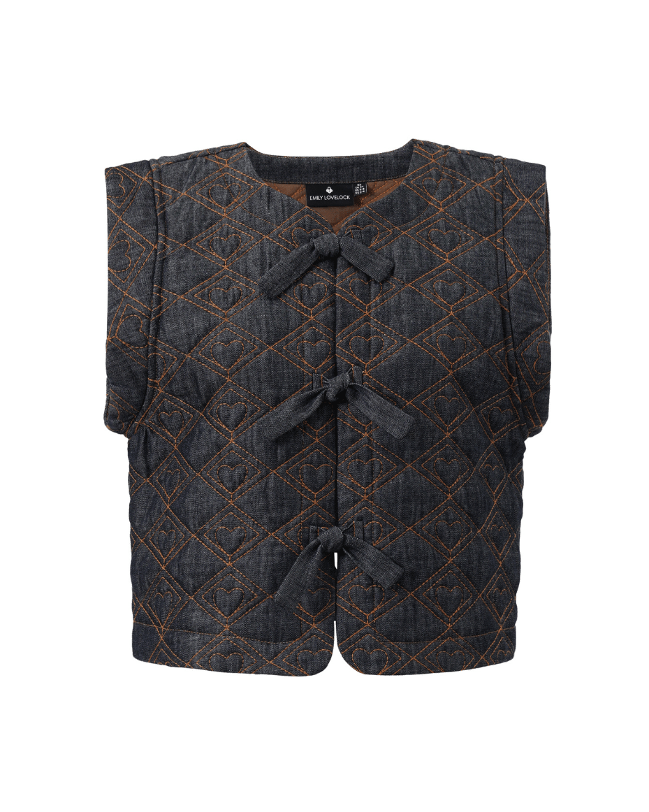 Emily Lovelock Tyler Dark Wash Denim Tie Waistcoat