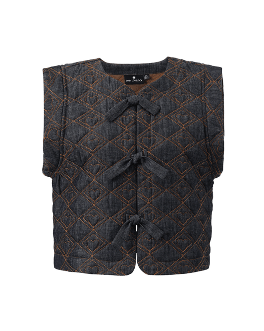 Emily Lovelock Tyler Dark Wash Denim Tie Waistcoat - EMILY LOVELOCK - Luxe Leopard