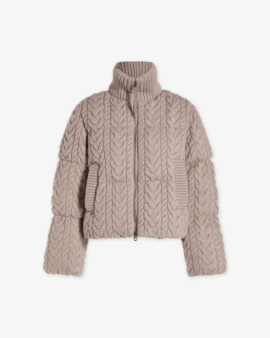 Varley Reggie Cable Knit Puffer