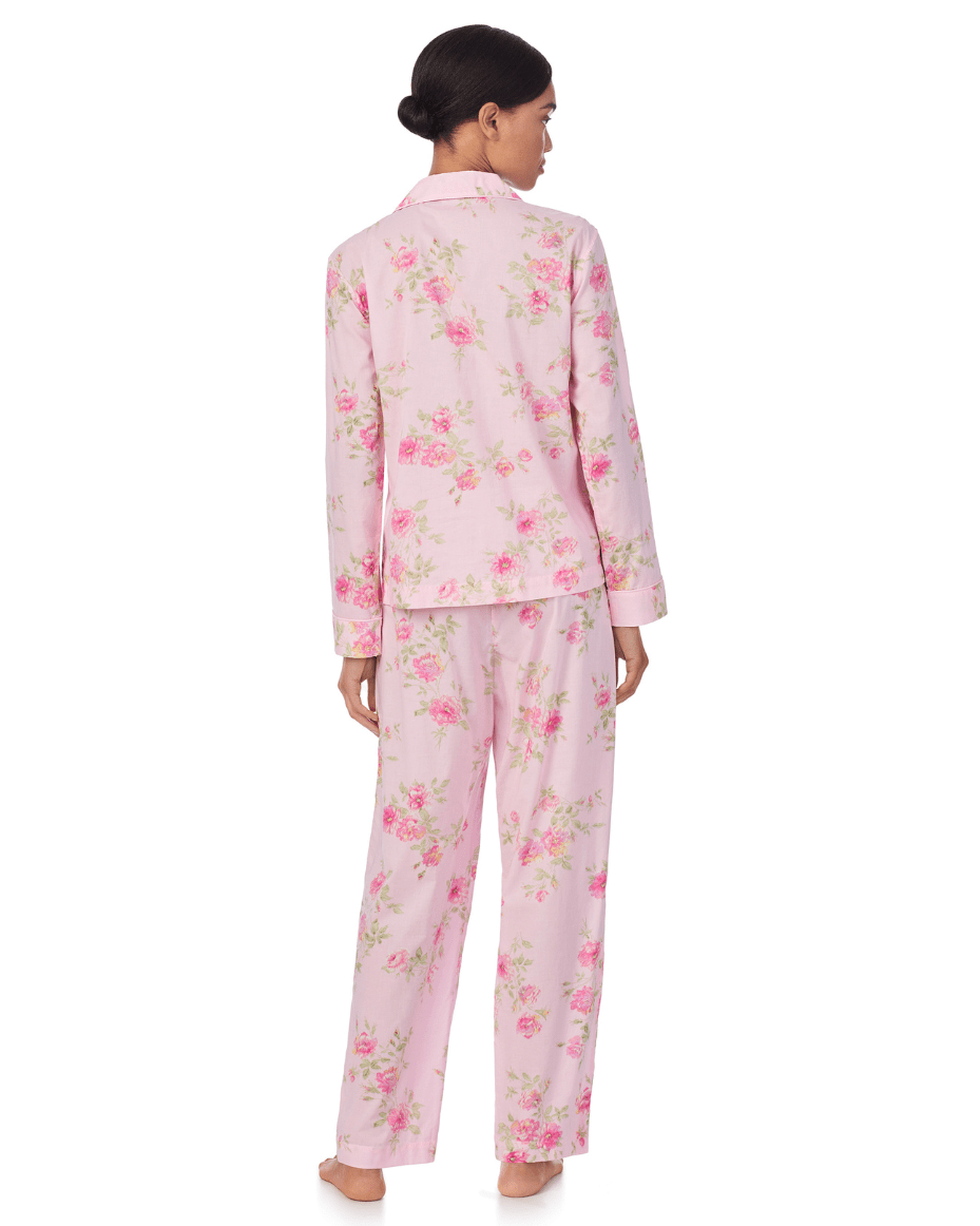 Ralph Lauren Long Sleeve Notch Collar Long Pant Pj Set