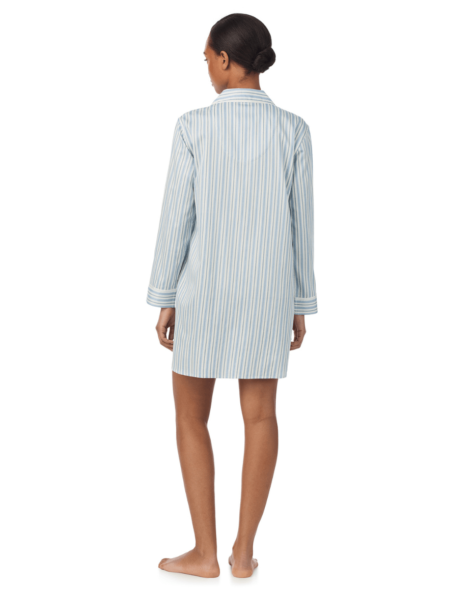 Ralph Lauren Long Sleeve Notch Collar Sleepshirt - RALPH LAUREN - Luxe Leopard