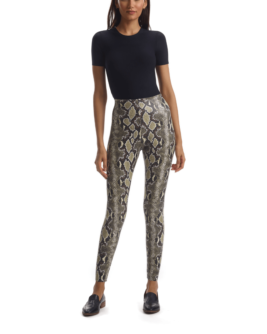 Commando Faux Leather Animal Legging - Luxe Leopard