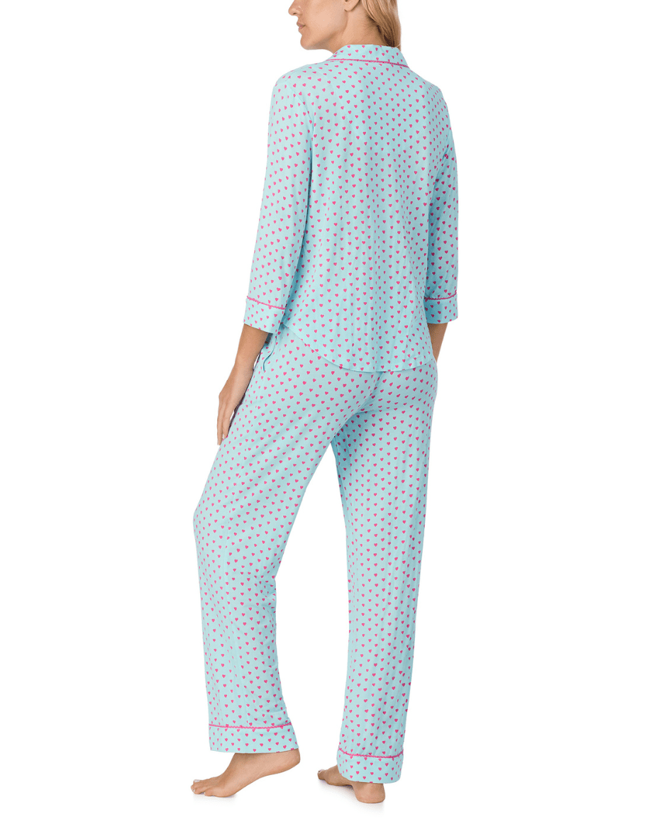 Kate Spade 3/4 Sleeve Notch Collar Long PJ Set - KATE SPADE - Luxe Leopard