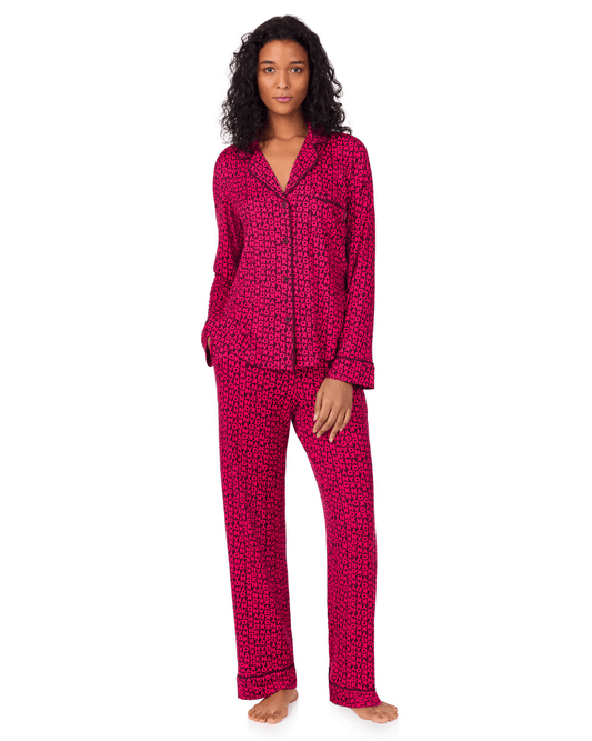 DKNY Long Sleeve Notch Collar Top & Pant Set - DKNY - Luxe Leopard