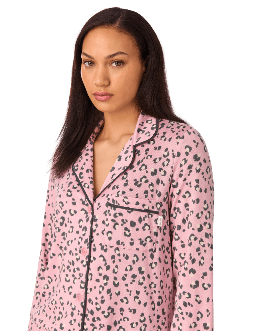DKNY Long Sleeve Notch Collar Top & Pant Set - DKNY - Luxe Leopard
