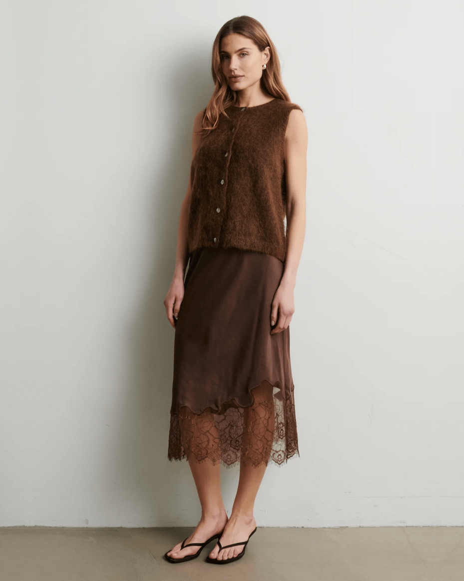 Second Female Willa Lace Midi Skirt - SECOND FEMALE - Luxe Leopard
