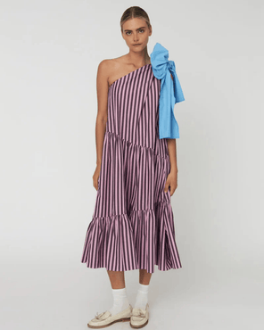 Stella Nova - Striped Bow Maxi Dress - STELLA NOVA - Luxe Leopard