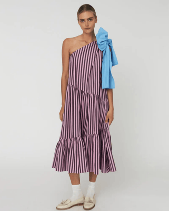 Stella Nova - Striped Bow Maxi Dress - STELLA NOVA - Luxe Leopard