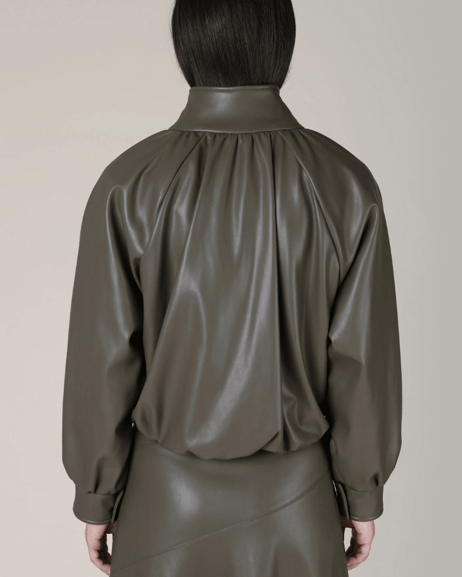 Vivere Salomi Faux Leather Bomber Jacket