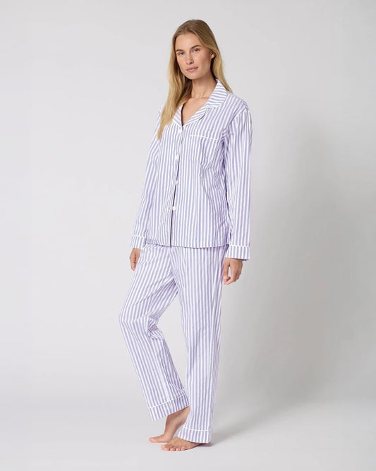 Bedhead Blue Long Pyjama Set - BEDHEAD - Luxe Leopard