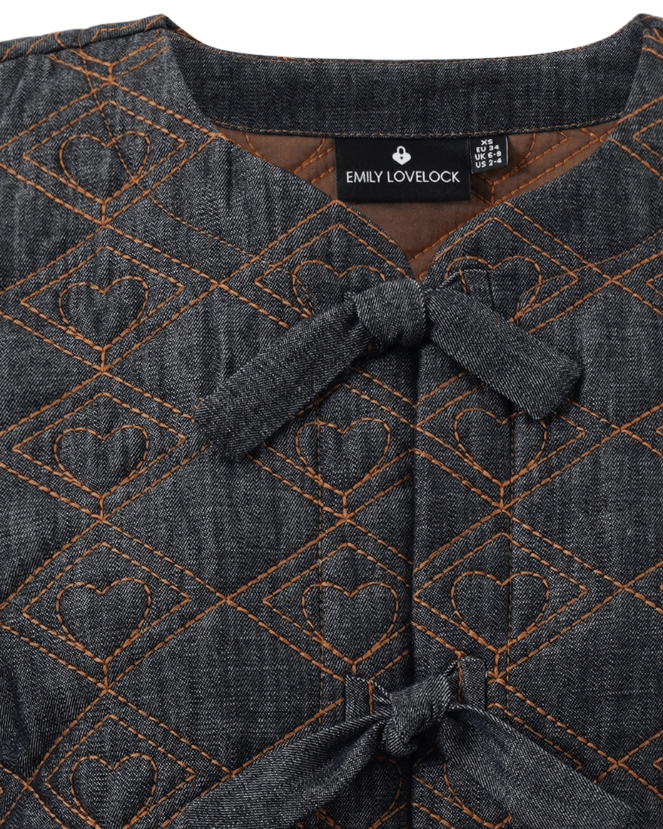 Emily Lovelock Tyler Dark Wash Denim Tie Waistcoat - EMILY LOVELOCK - Luxe Leopard