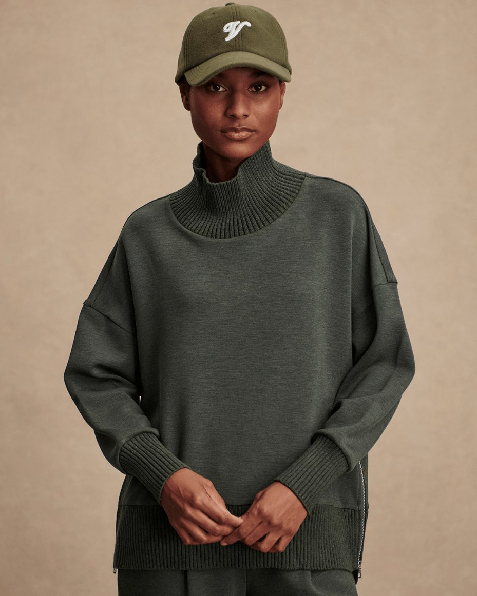 Varley Barker High Neck Sweat - VARLEY - Luxe Leopard