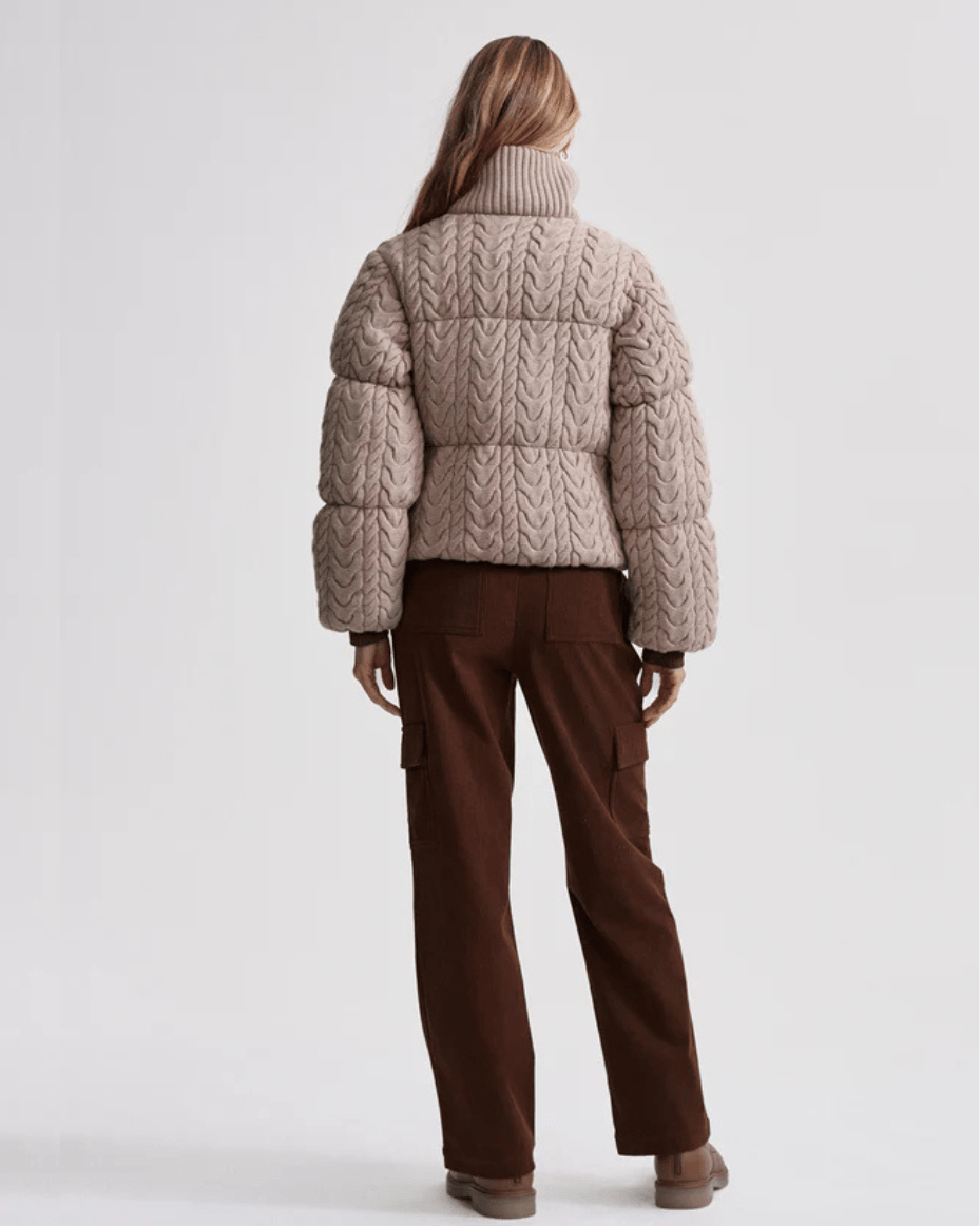 Varley Reggie Cable Knit Puffer