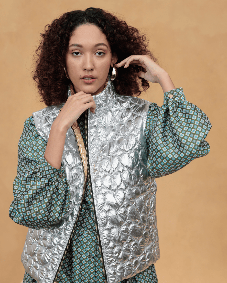 Emily Lovelock Ava Metallic Reversible Gillet - EMILY LOVELOCK - Luxe Leopard