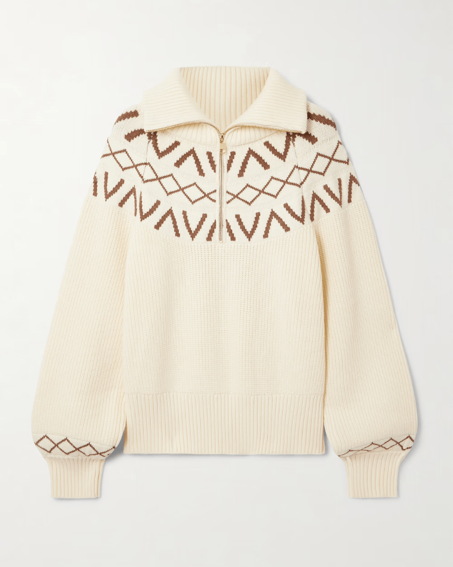 Varley Sigrid Fairsle Half Zip Knit - VARLEY - Luxe Leopard