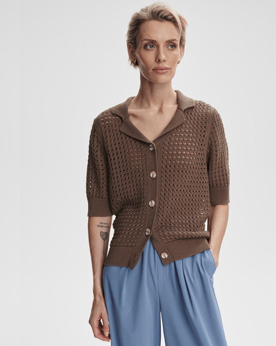 Varley Ellie Knit Shirt - VARLEY - Luxe Leopard
