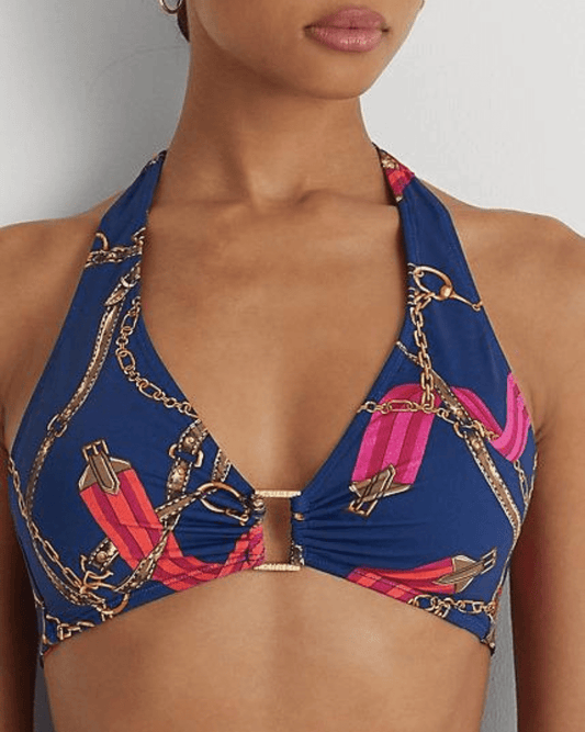 Ralph Lauren Bridle Halter Bikini - Luxe Leopard