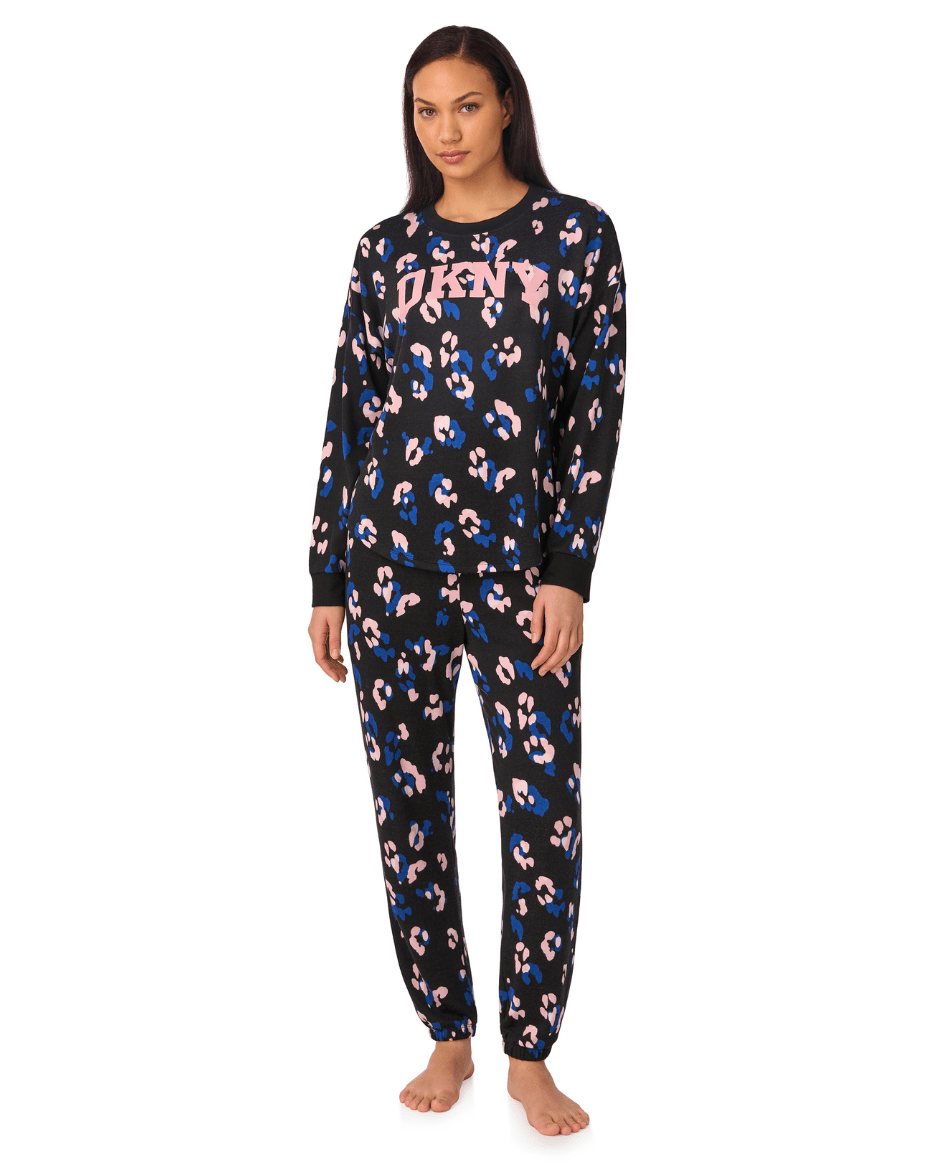 DKNY Long Sleeve Top & Jogger Set - DKNY - Luxe Leopard