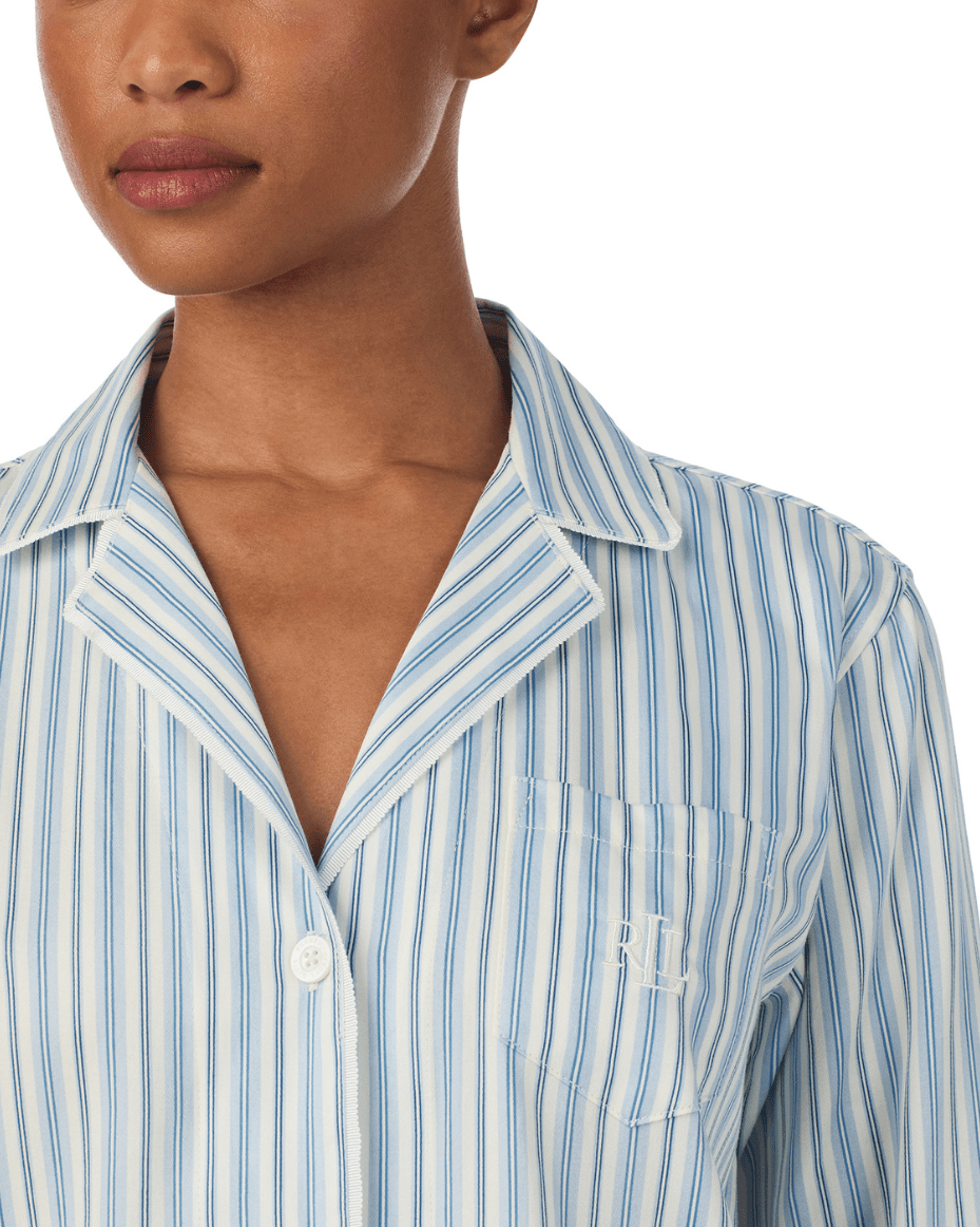 Ralph Lauren Long Sleeve Notch Collar Sleepshirt - RALPH LAUREN - Luxe Leopard