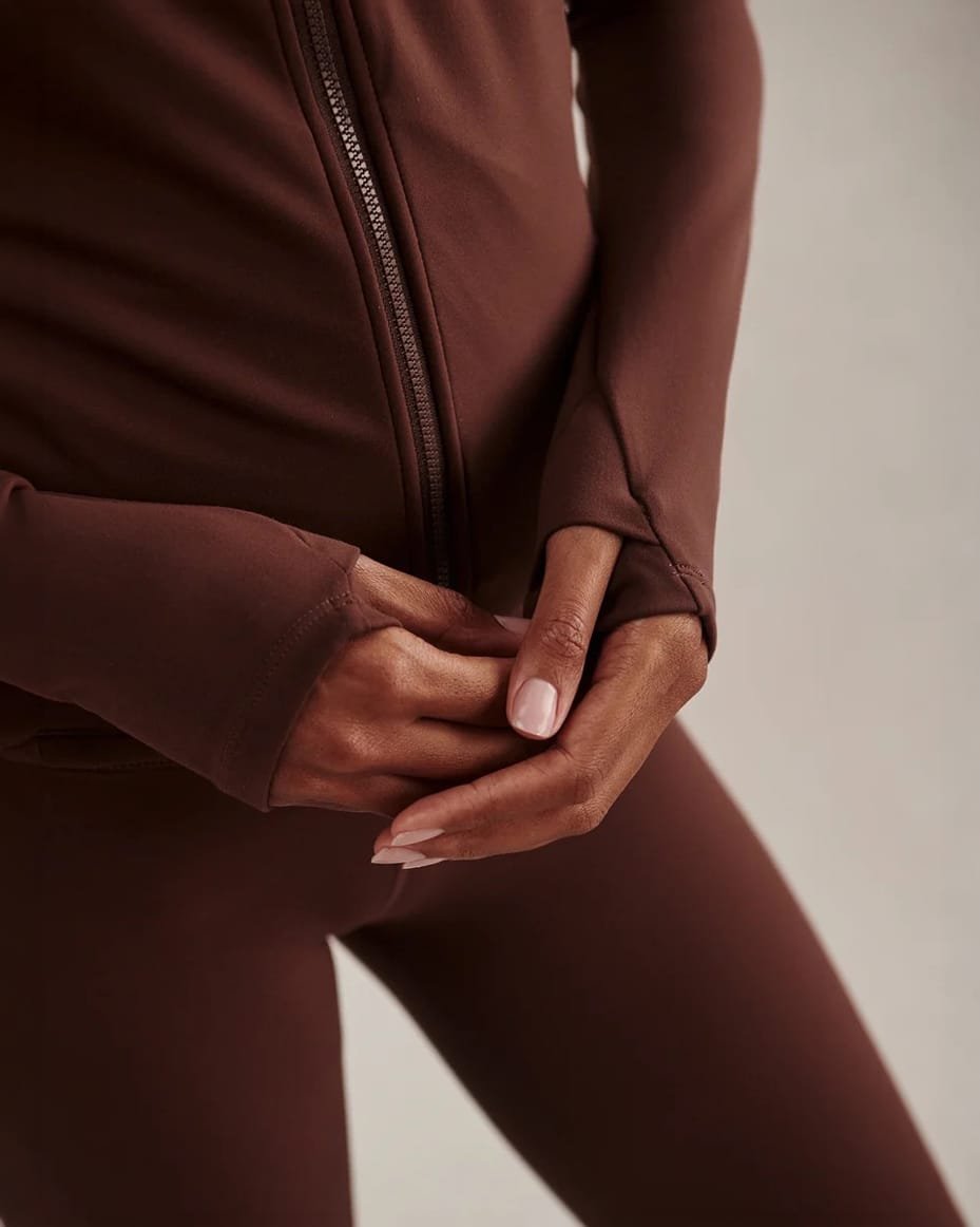 Varley Always Zip Through Deep Mahogany - VARLEY - Luxe Leopard