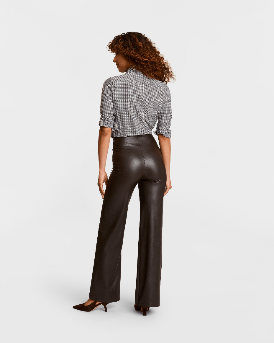 Commando Faux Leather Wide Leg Pant - COMMANDO - Luxe Leopard