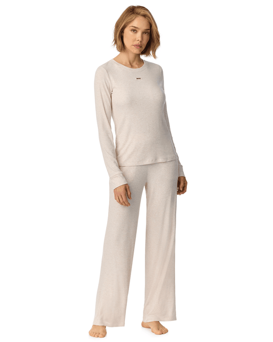 DKNY Long Sleeved Top & Pant Set in Blonde Heather - DKNY - Luxe Leopard