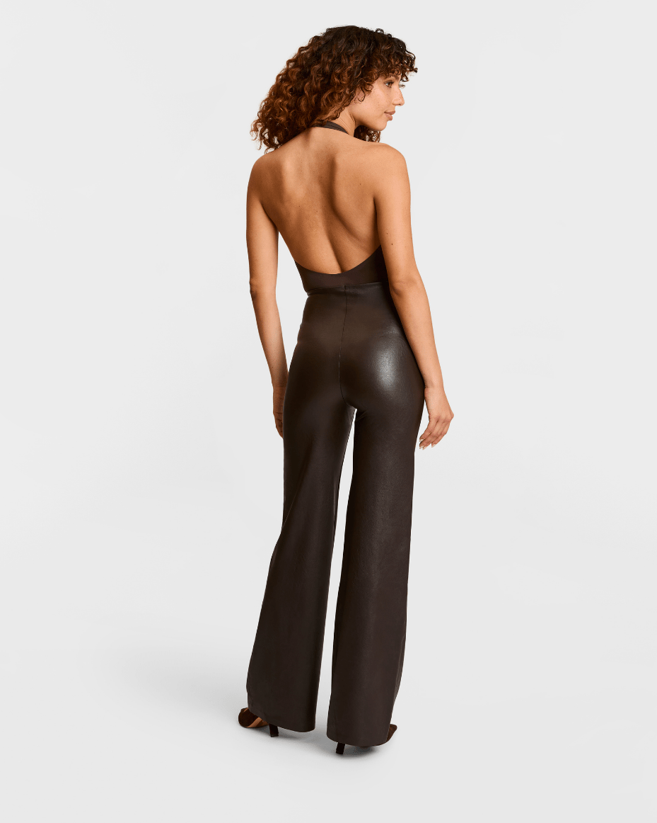 Commando Faux Leather Wide Leg Pant - COMMANDO - Luxe Leopard