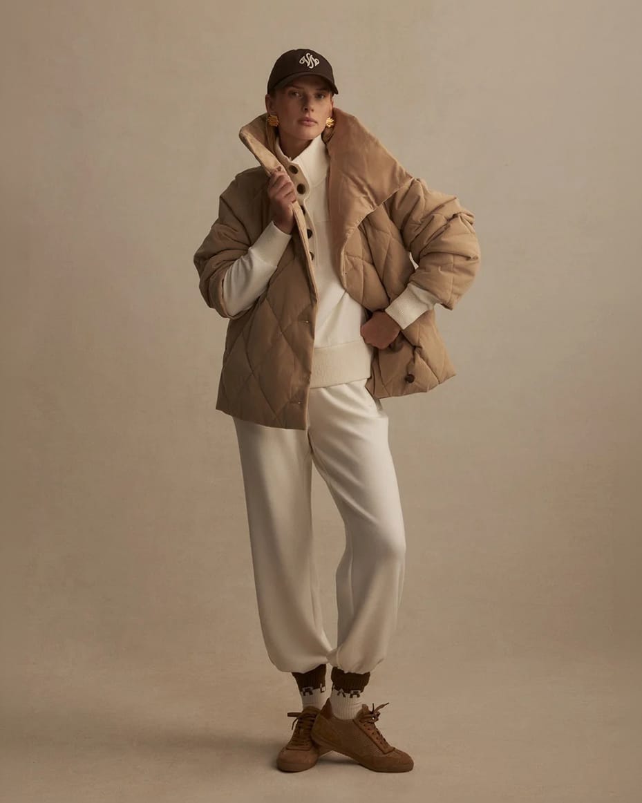 Varley Evren Short Quilted Coat Light Taupe - VARLEY - Luxe Leopard