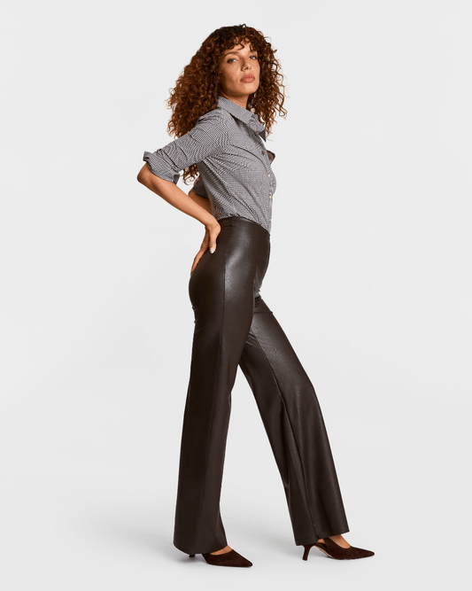 Commando Faux Leather Wide Leg Pant - COMMANDO - Luxe Leopard