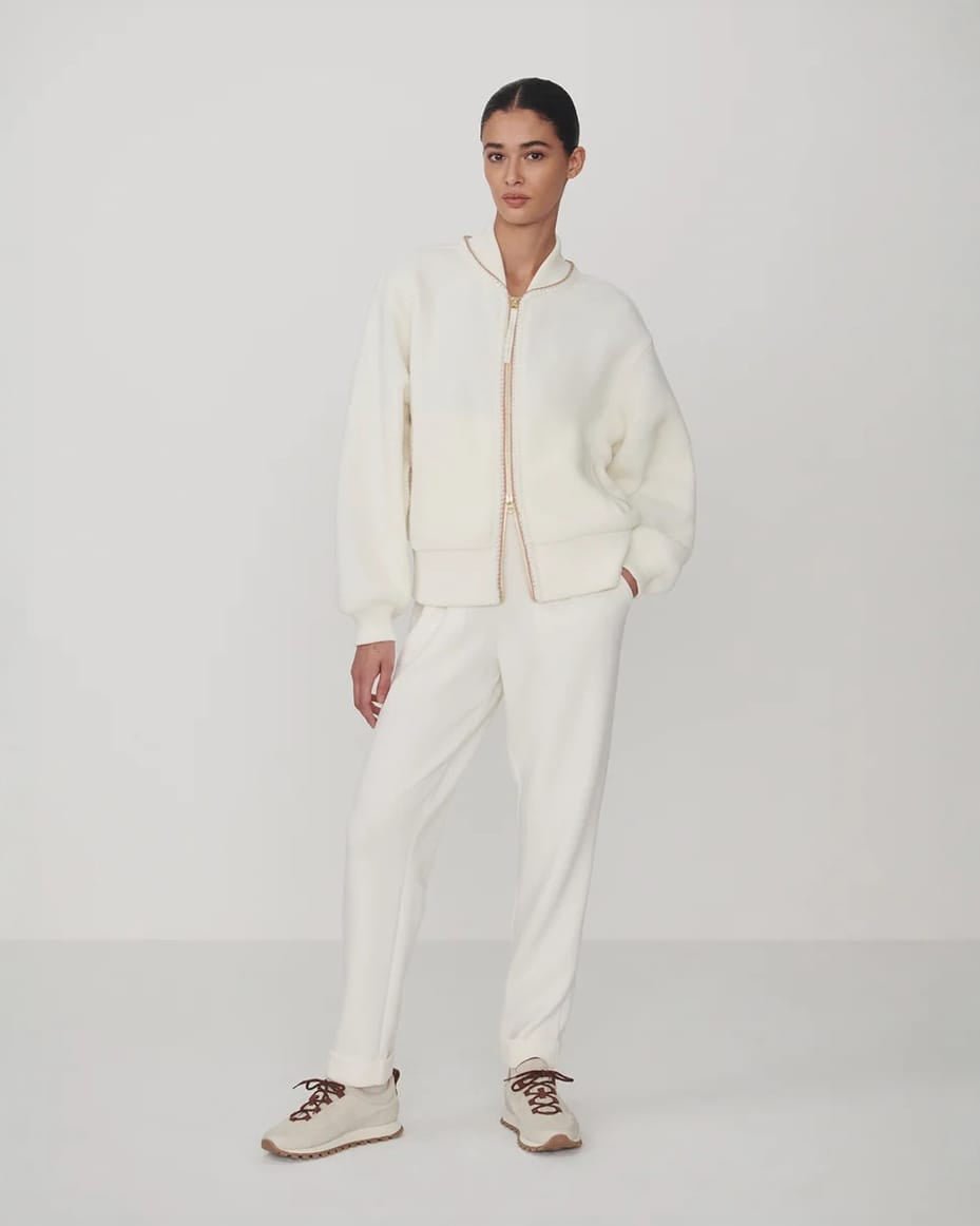 Varley Klaudia Fleece Jacket Egret - VARLEY - Luxe Leopard