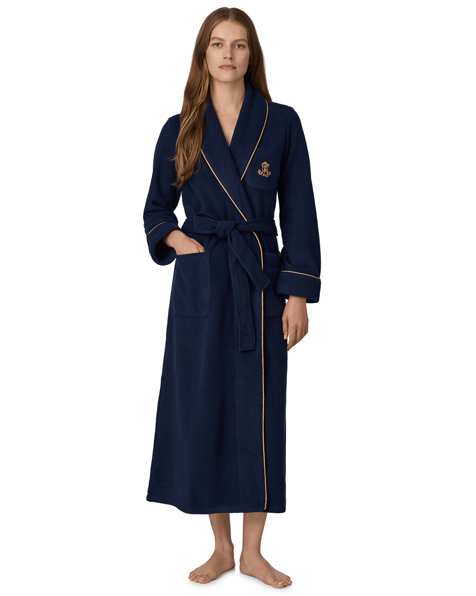 Lauren Ralph Lauren Dalton Long Robe in Navy - LAUREN RALPH LAUREN - Luxe Leopard