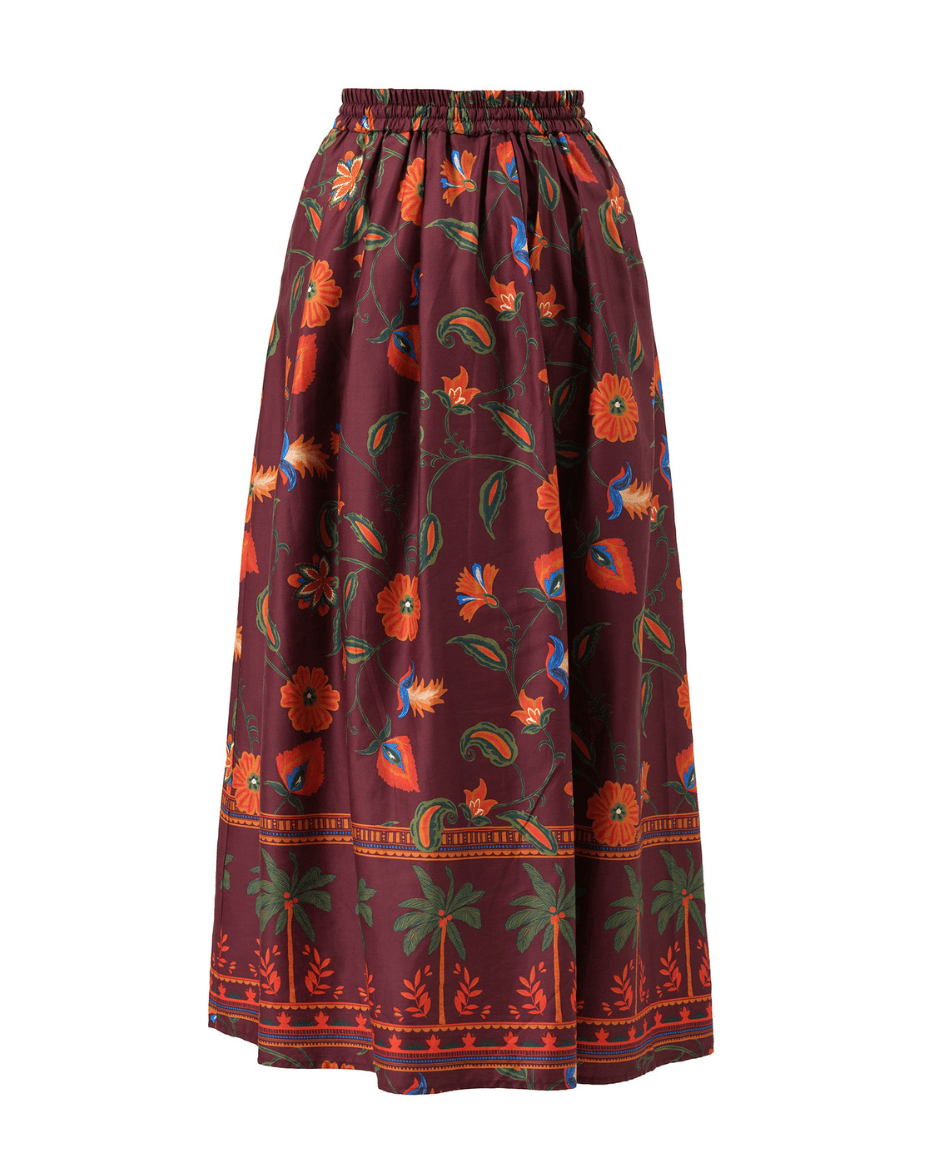Emily Lovelock Bernie Floral Midi Skirt