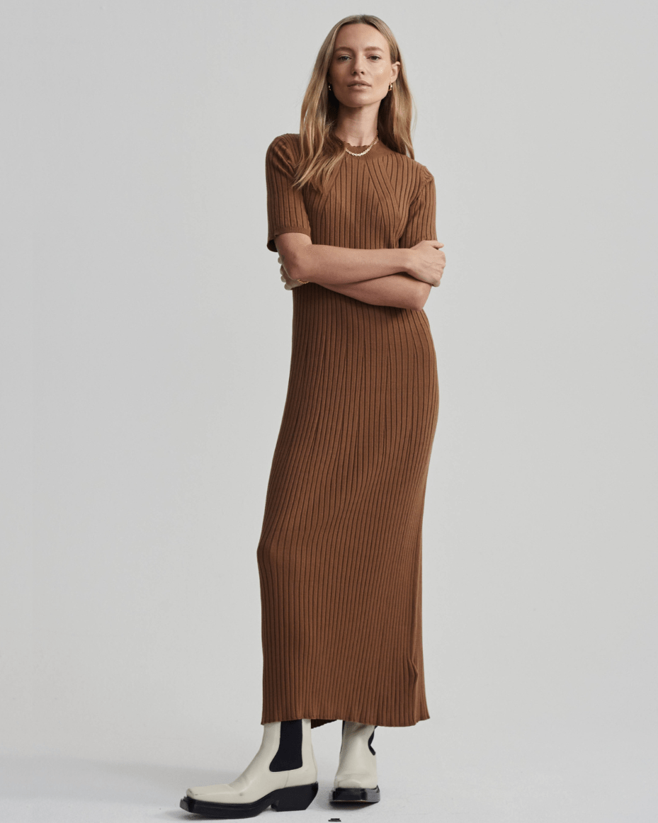 Varley Maeve Rib Knit Midi Dress