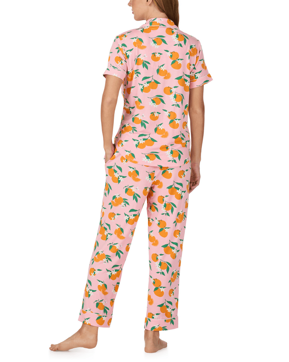 Kate Spade Short Sleeved Notch Crop Pj Set - KATE SPADE - Luxe Leopard
