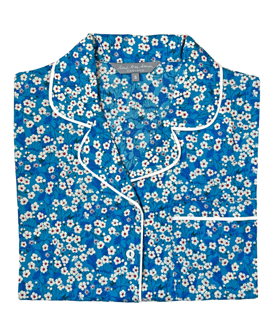 Liberty Fabric Pyjamas Teal Mitsi - LIBERTY - Luxe Leopard