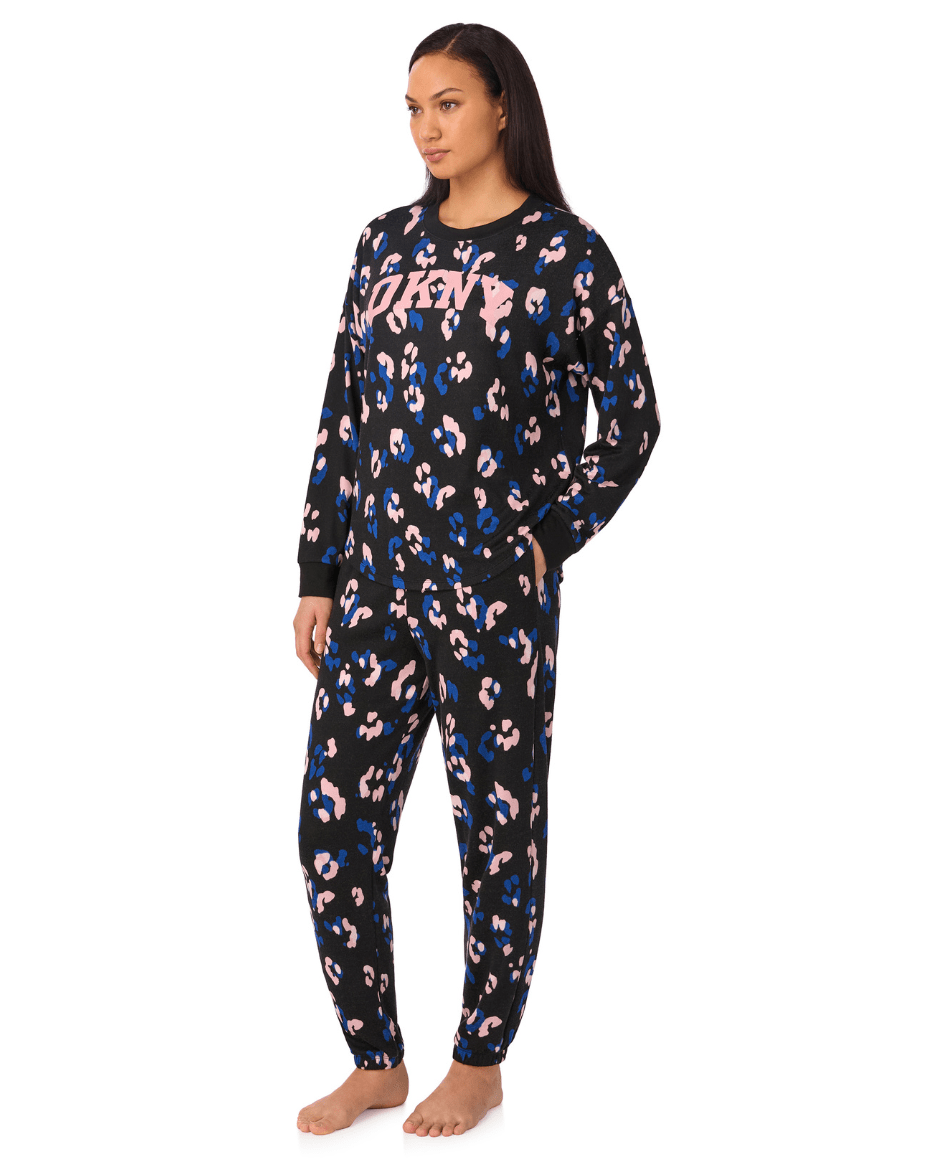 DKNY Long Sleeve Top & Jogger Set - DKNY - Luxe Leopard