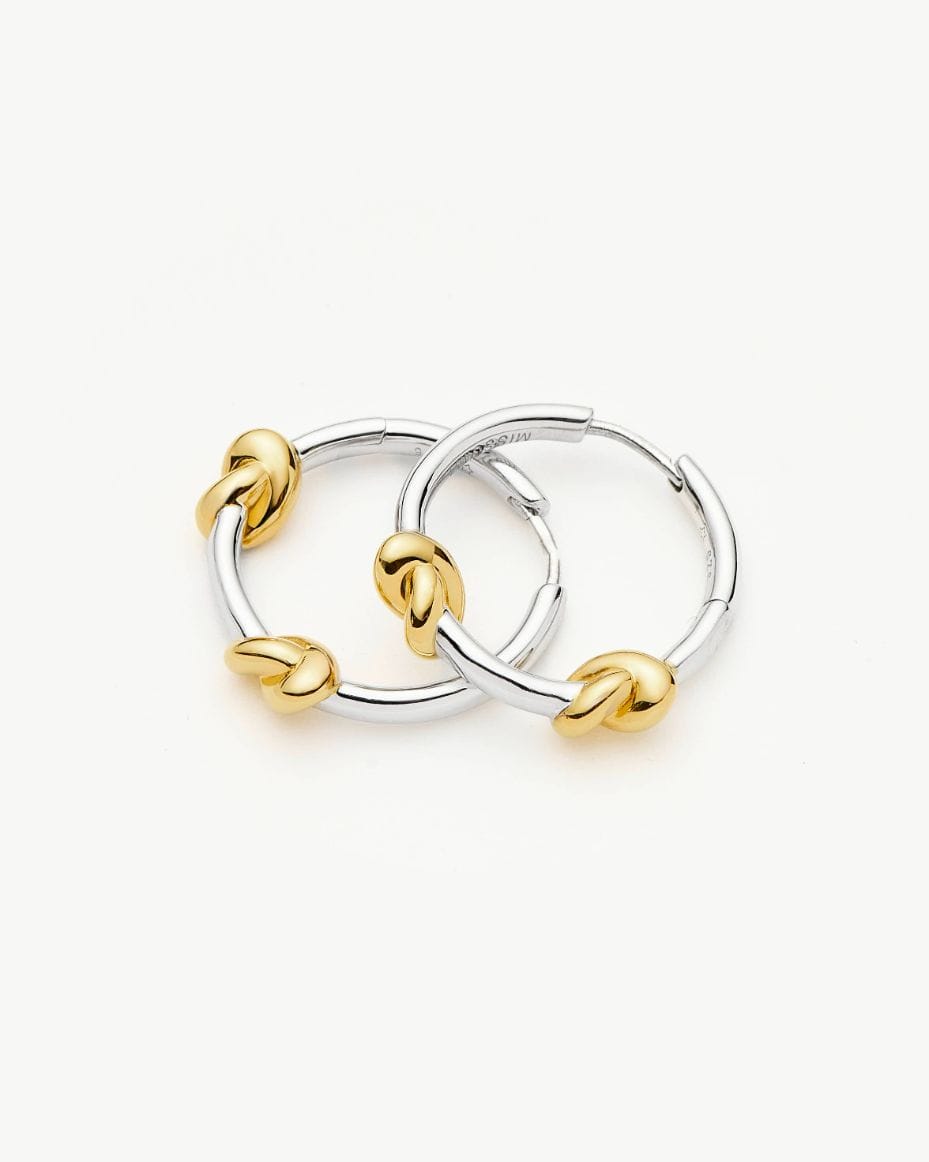 Missoma Lucy Williams Silver & Gold Knot Small Hoop Earrings
