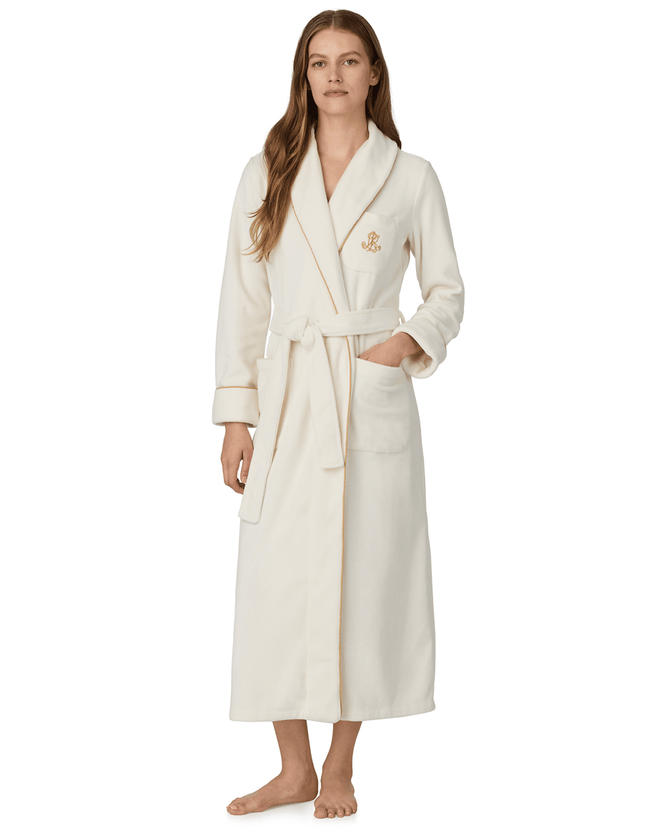 Lauren Ralph Lauren Dalton Long Robe in Cream - LAUREN RALPH LAUREN - Luxe Leopard