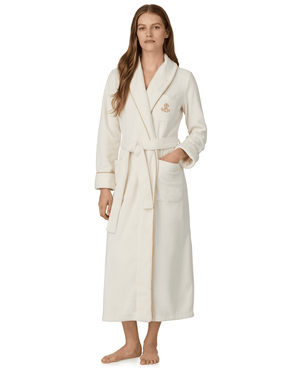 Lauren Ralph Lauren Dalton Long Robe in Cream - LAUREN RALPH LAUREN - Luxe Leopard